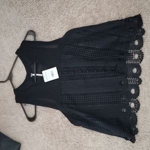 Womens Free People Crop Tank Black Large